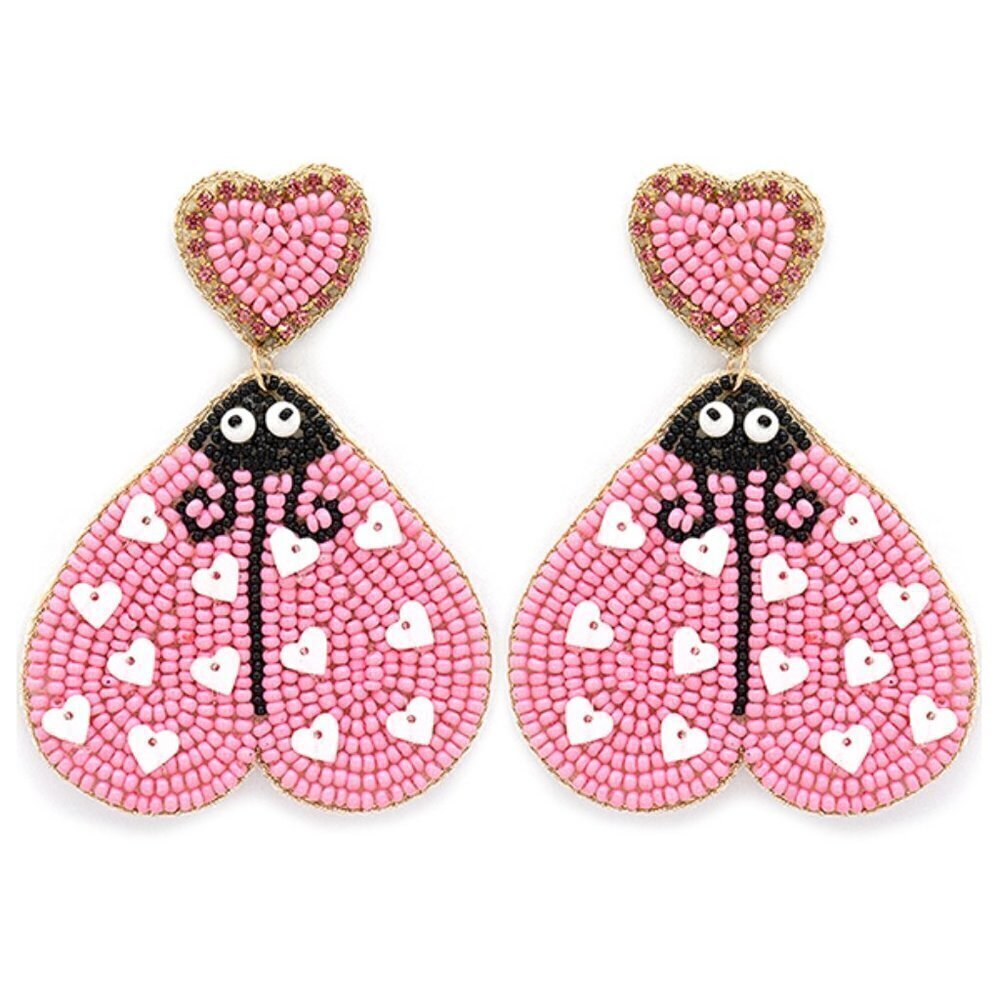 Ladybug Heart Earrings‎ NIP